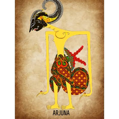 Jual Poster Wayang Kulit Jawa Arjuna Harjuna Janoko Untuk Hiasan