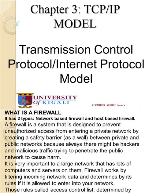 Uok Networking Chapter 3 Tcp Ip Model Protocols Leonce 2021 Pdf Internet Protocol