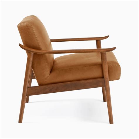 Mid Century Leather Show Wood Chair West Elm