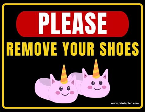 53+ Printable Please Remove Your Shoes Sign