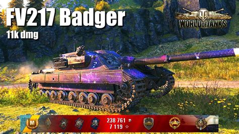 Fv Badger K Damage Kills Fjords World Of Tanks Youtube