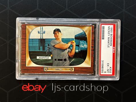 1955 Bowman Mickey Mantle 202 PSA 6 New York Yankees HOF SM EBay