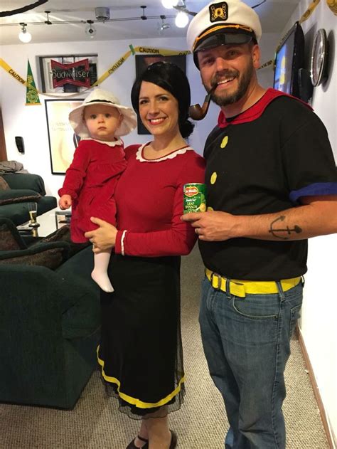 DIY family costume. Popeye, Olive Oyl and Sweet Pea! Happy Halloween ...