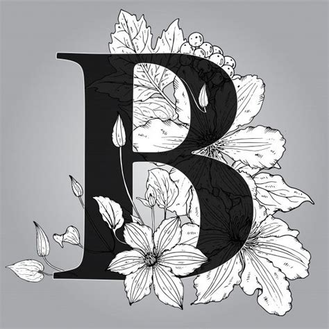 Прописная буква | Floral typography, Pattern design drawing, Flower ...