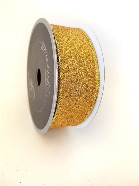 1.5" Gold Glitter DESIGNER Ribbon | Designer DIY