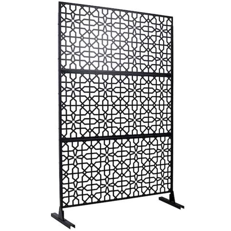 63 Ft H X 4 Ft W Black Metal Outdoor Privacy Screen Freestanding