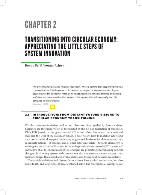 Pdf Pel B And Achten W 2022 Transitioning Into Circular Economy