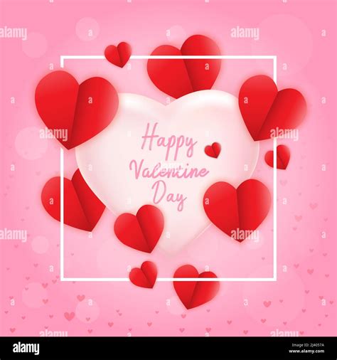 Love For Valentine S Day Happy Valentines Day And Weeding Design Paper Heart Vector