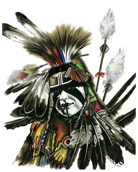 Pow Wow Warrior Painting by Marie Downing - Fine Art America