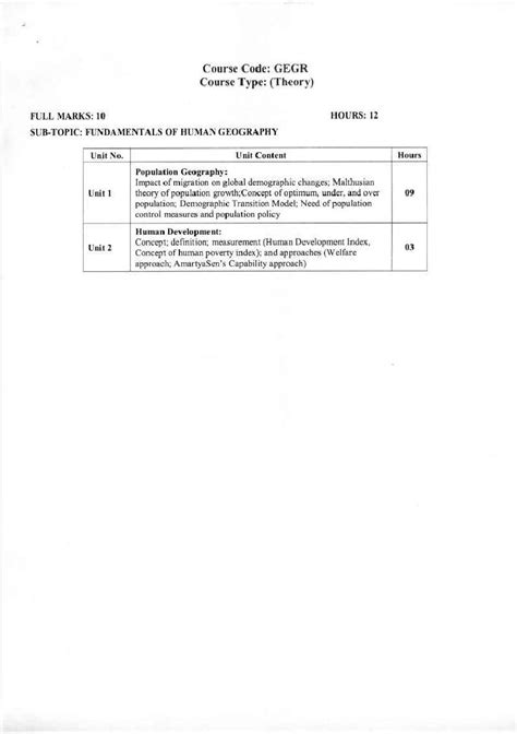 Wbchse Class Geography Syllabus Pdf West Bengal Board Class