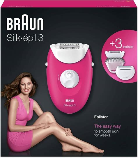 Braun Silk Epil 3 3 410 Epilator Raspberry Pink With 3 Extras