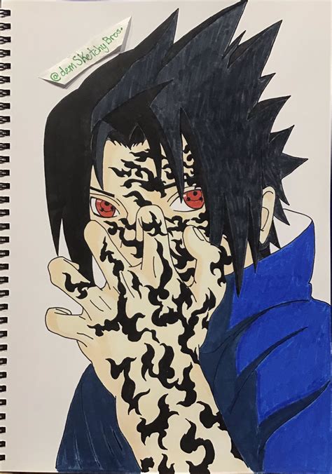 Sasuke Uchiha Curse Mark Drawing