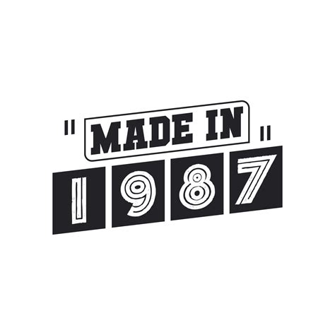 1987 birthday celebration, Made in 1987 11140691 Vector Art at Vecteezy