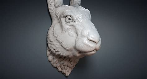 Rabbit Hare Head Sculpture Model - TurboSquid 1226964