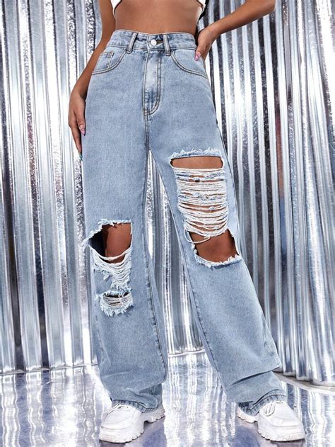 High Waist Ripped Wide Leg Jeans Artofit