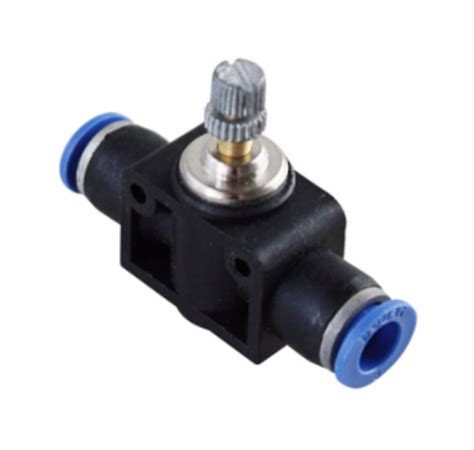 Straight Mm Flow Control Valve Pneumatic Regulator Throttle Push Fit