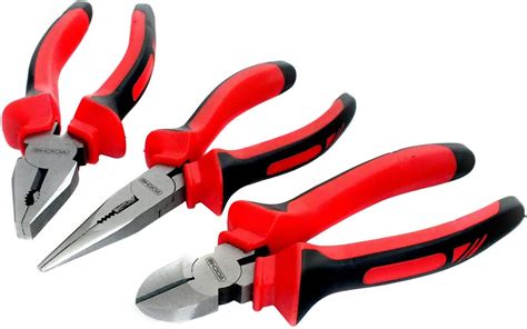 3PC HEAVY DUTY 150mm COMBINATION LONG NOSE SIDE CUTTER CUTTING PLIERS