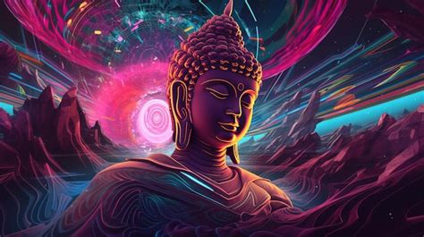 Trippy Buddhist Wallpaper