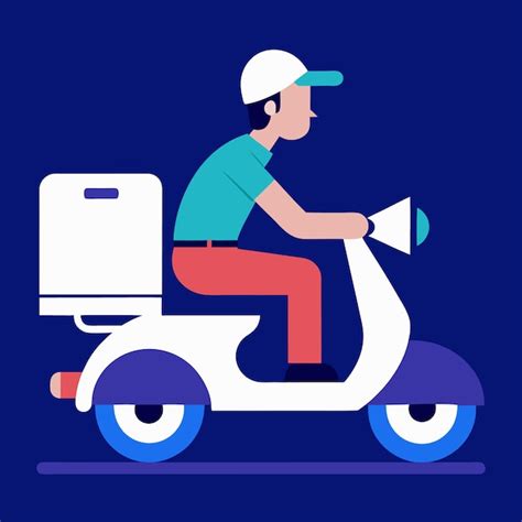 Delivery Man Riding Logo Premium Ai Generated Vector