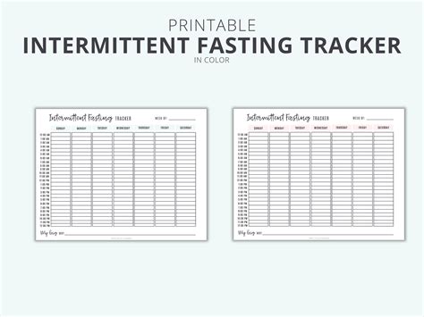 Printable Intermittent Fasting Tracker To Help You Stay Etsy