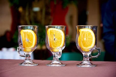 Cocktail Glasses With Orange Slice Stock Image Image Of Color Beverage 133767597