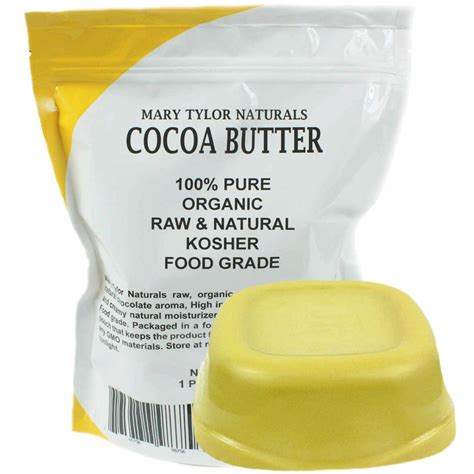 Organic Cocoa Butter Food Grade And Edible 1 Lb 16 Oz Non Deodorized