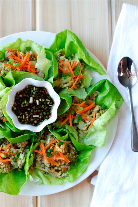 Gyoza Lettuce Wraps With The Best Dipping Sauce Ever