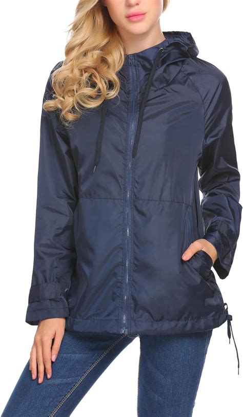 Hersife Chamarra Impermeable Con Capucha Para Mujer Talla S Xxl