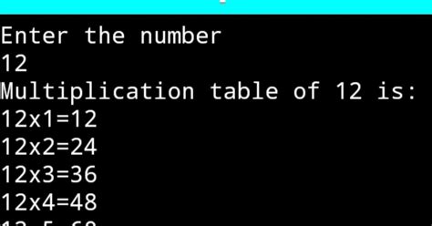 Write A Program To Print Multiplication Table