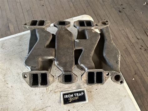 Vintage Edelbrock 4x2 Ol 496 Oldsmobile 303 324 371 4 Deuce Intake Manifold Ebay