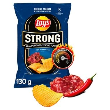 Lay S Strong Chipsy Ziemniaczane Karbowane O Smaku Pikantnego Pepperoni