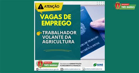 Sine De Tr S Barras Disp E De Vagas De Trabalhador Volante Da