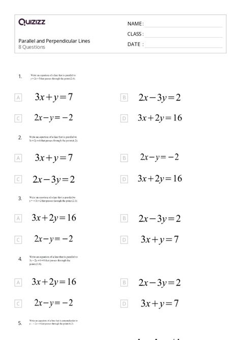 50 Parallel And Perpendicular Lines Worksheets For 8th Class On Quizizz Free And Printable