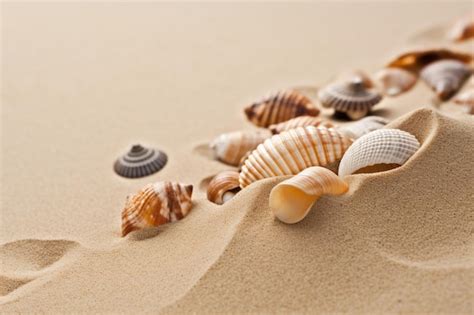 Premium Ai Image Shells On The Sand In The Sand