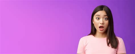Premium Photo Closeup Shocked Gasping Impressed Asian Brunette Drop Jaw Stare Camera