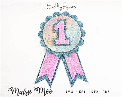 Rosette Badge Template Svg Birthday Badge Svg Award Ribbon Etsy España