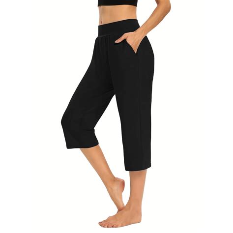 Jsaierl Capri Pants Women Plus Size High Waist Capri Shorts Petite Wide