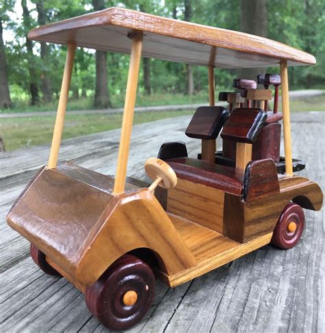 Handmade Wooden Miniature Toy Golf Cart Decoration Boys Room Ideas