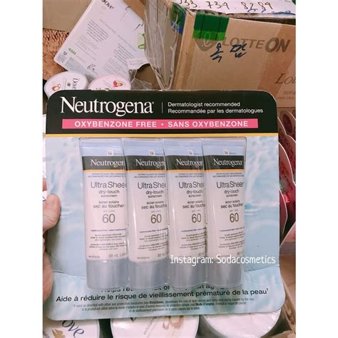 Kem Chống Nắng Neutrogena Ultra Sheer Dry Touch Spf 60 88ml HÀng ChÍnh HÃng CÓ Bill Mua HÀng