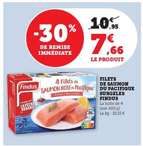 Promo Filets De Saumon Du Pacifique Surgel S Findus Chez Super U