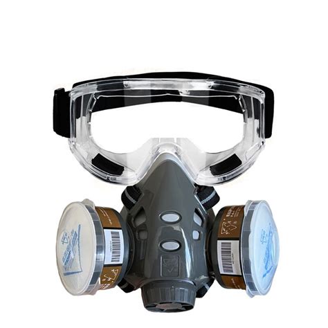 Masque De Protection Contre Les Gaz Anti Poussi Re Avec Lunettes De S