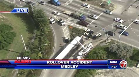 Sr 826 Northbound Ramp Reopens After Tractor Trailer Rollover Wsvn