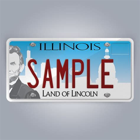 Illinois License Plate Replica, reflective