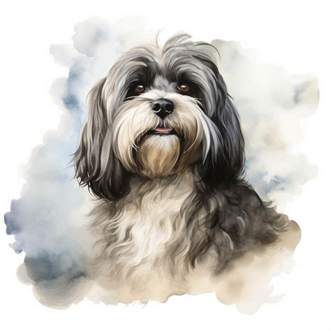 Pintura De Un Perro Con Pelaje Blanco Y Negro Y Nariz Marr N Ai