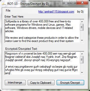 ROT-13 Encryption/Decryption - Download, Review, Screenshots