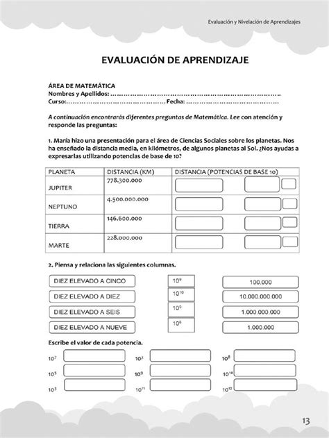 Ejercicio De Evaluaci N Matem Tica To Pcv Word Search Puzzle Words