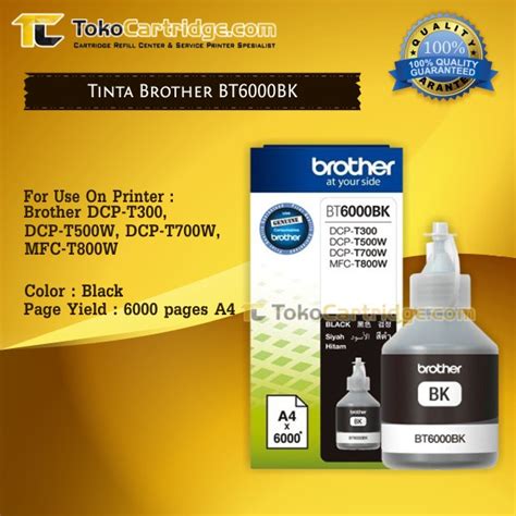 Jual Tinta Refil Brother Bt Bt Original Dcp T T W T W