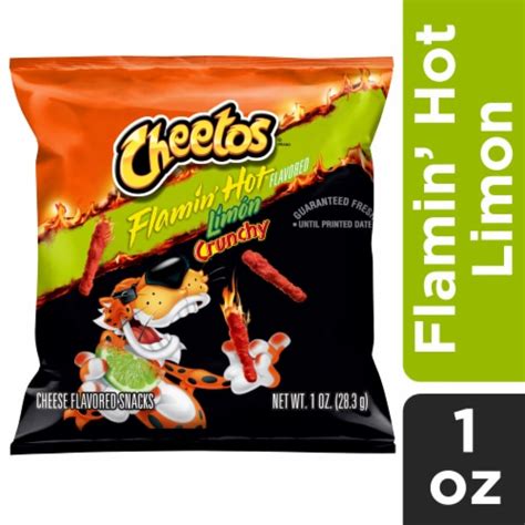 Cheetos Crunchy Cheese Flavored Snacks Flamin Hot Limon Flavored Oz