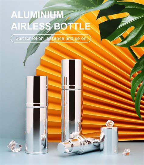 Ml Ml Ml Aluminum Airless Bottle Silver Round Bottle Airless Pump