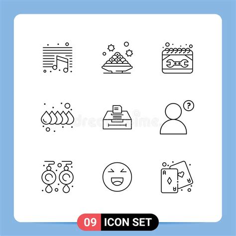 9 User Interface Outline Pack Of Modern Signs And Symbols Of Data Drop